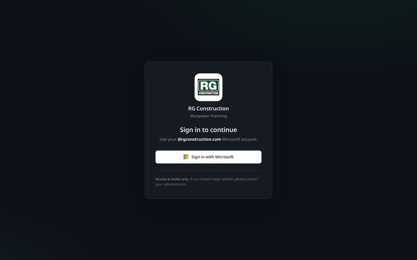 manpower.rgailabs.cloud sign-in screen